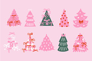 Coquette Girly Christmas trees, a Seasonal Illustration by yabluko_draws (Thumbnail 3 of 3)