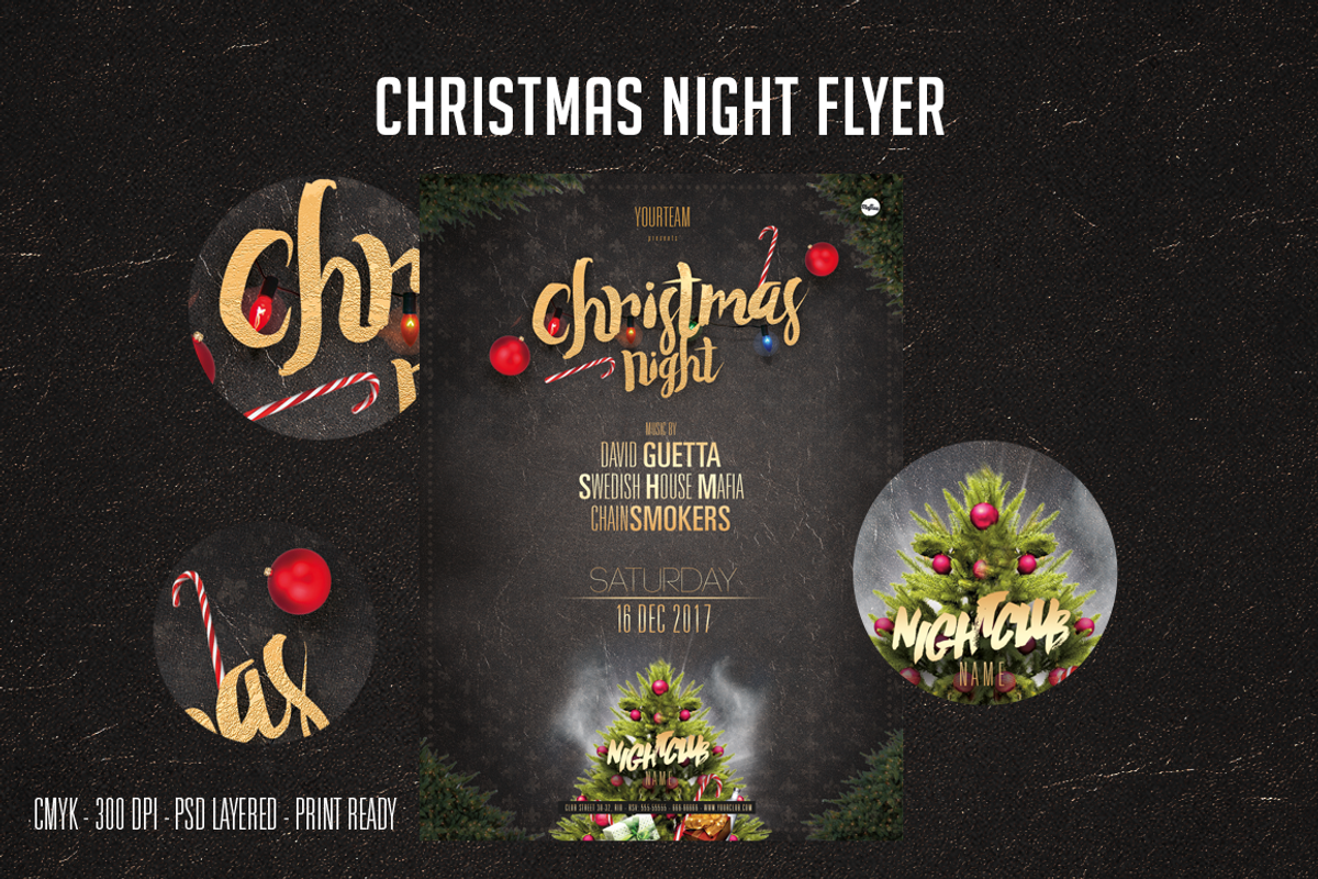 Christmas Night Flyer, a Flyer Template by mafisa design