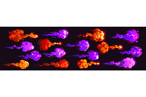 Cartoon red and purple smoke, an Object Illustration by Vector Tradition