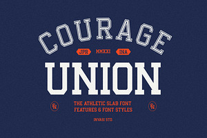 Courage Union - Athletic Slab, a Slab Serif Font by Invasi Studio