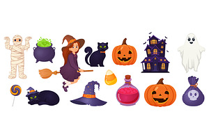 Cute Halloween character collection