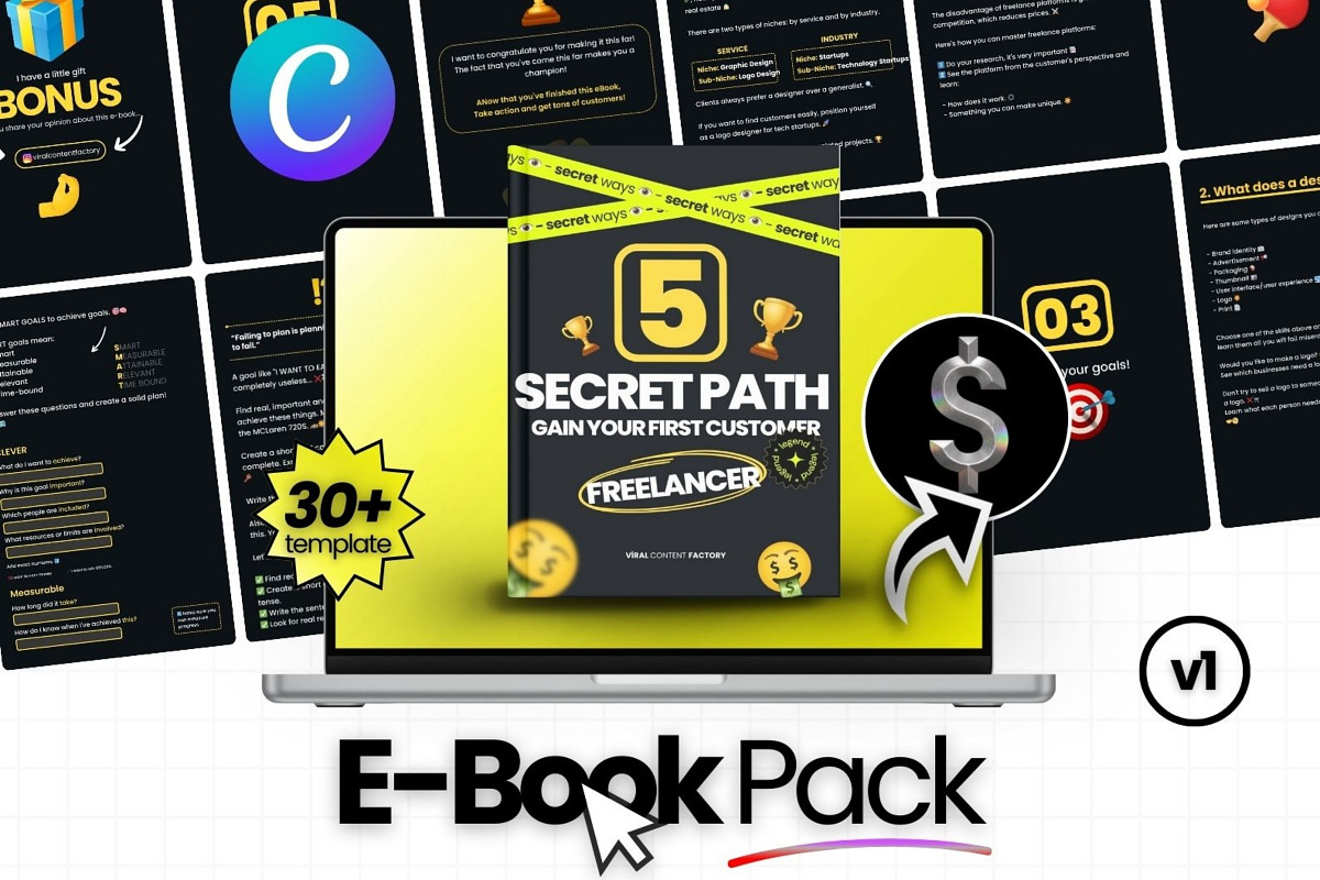 E-Book v1 Canva Templates For IG, a Social Media Template by Virall (Photo 1 of 10)