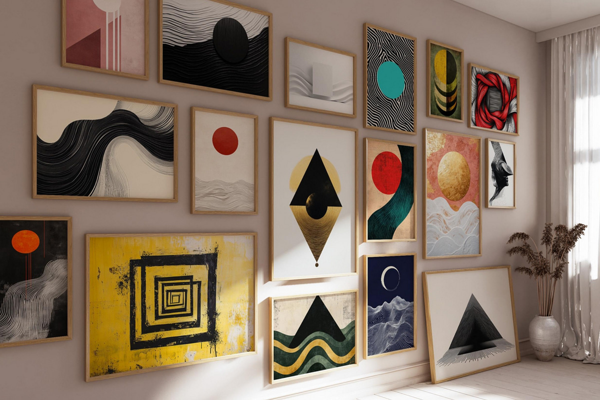 Modern Mid Century Wall Art Set, a Decorative Illustration by PrintablesByFranklyn (Photo 1 of 10)