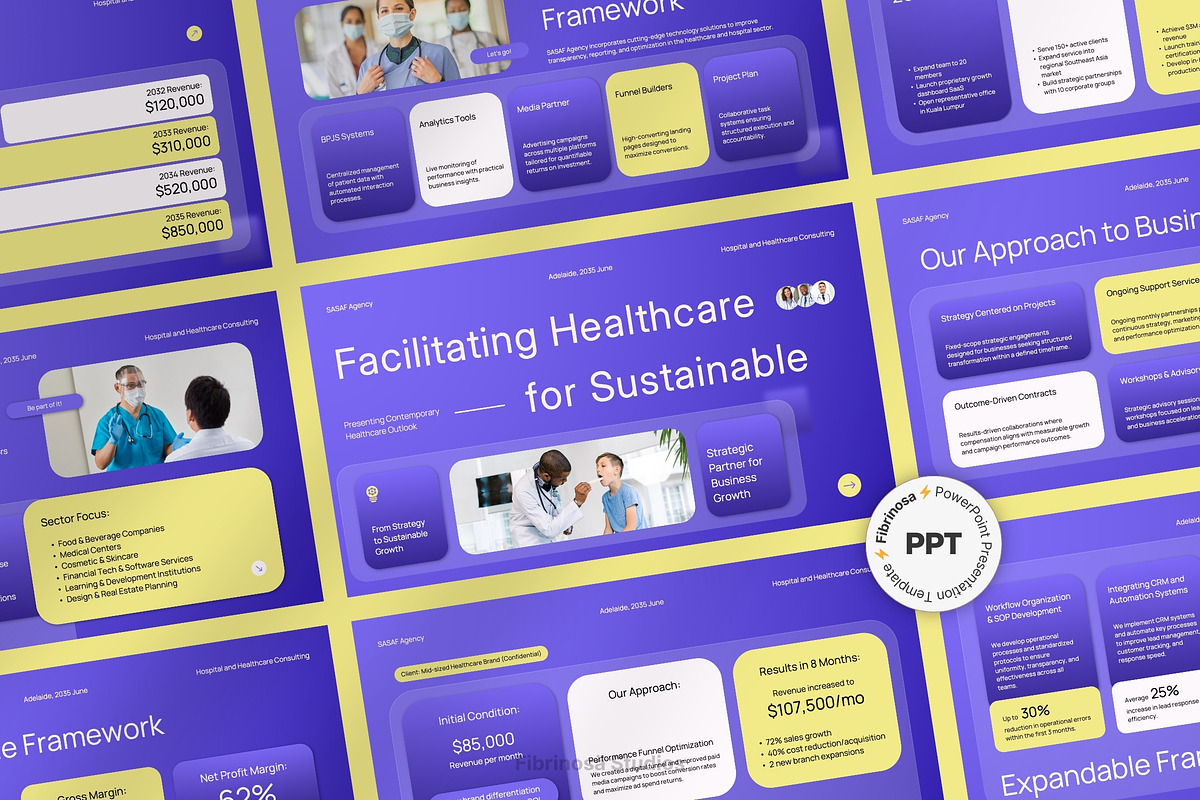 Healthcare Consulting Pitch Deck, a Presentation Template by FIBRINOSÄ (Photo 1 of 7)