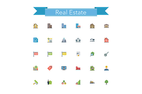 Real Estate Flat Icons