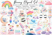 Dreamy Watercolor Clipart Set, an Illustration by Sublimation Artist (Thumbnail 1 of 6)