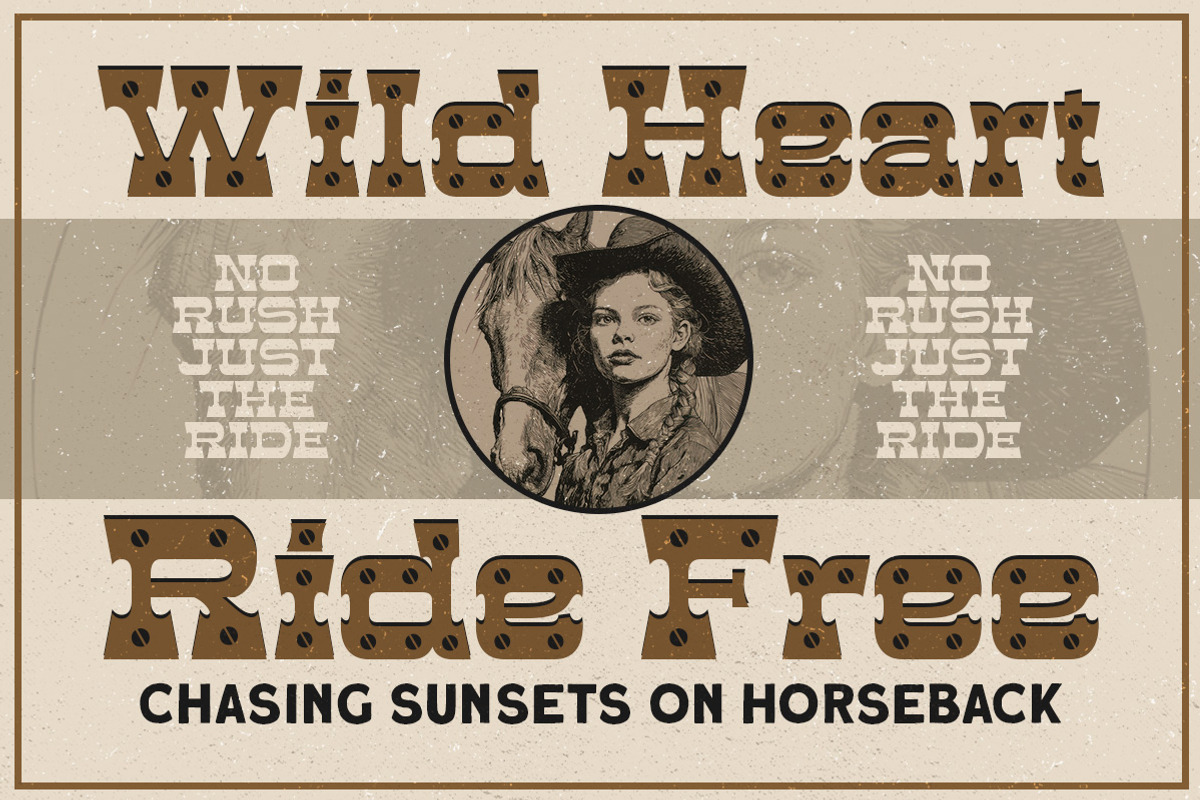 Pine Grit Western Display Font, a Slab Serif Font by Letterhend Studio (Photo 7 of 9)