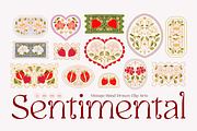 SENTIMENTAL Vintage Floral Logo Set, an Object Graphic by Artflorara (Thumbnail 1 of 13)