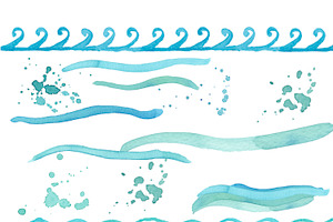 Beach Blues Design Clip Art Kit