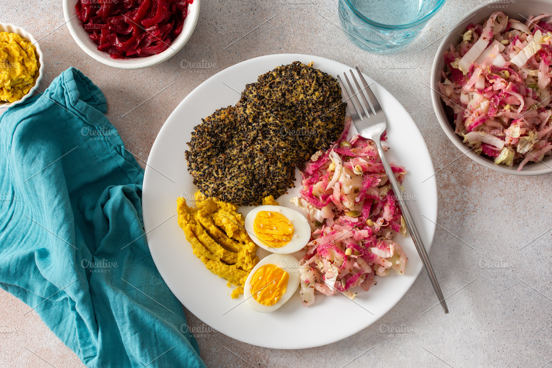 A vibrant, healthy breakfast, a Food & Drink Photo by Pundateam