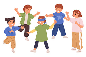 Cheerful little boys and girls play, a Person Illustration by Vectorbuum