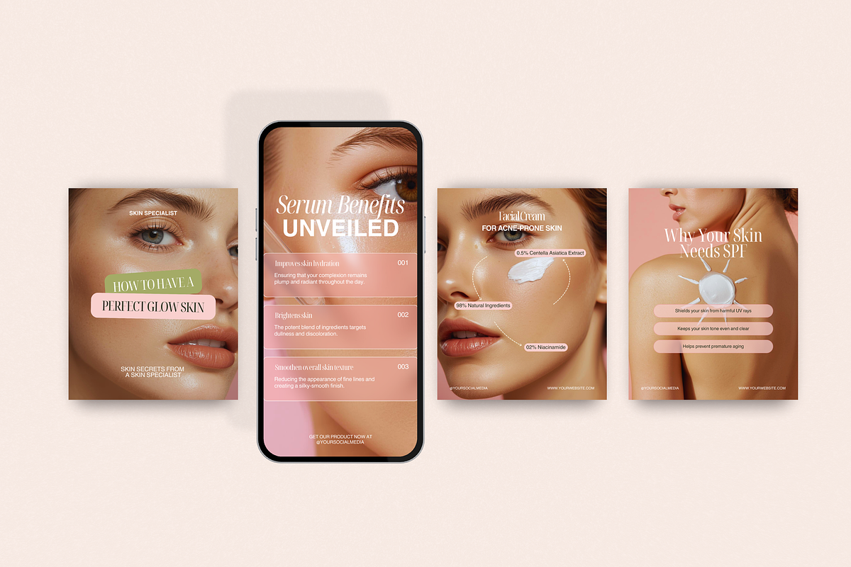 Pink Blush Skincare Social Media Kit, a Social Media Template by My Template Studio (Photo 11 of 20)