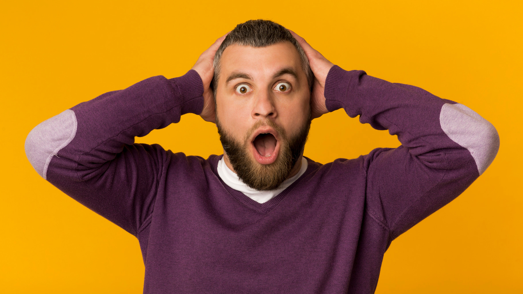 Surprised stunned emotional man with | Background Stock Photos ...