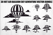 Hot Air Balloon Sky Bundle, an Illustration by yasushie (Thumbnail 1 of 31)