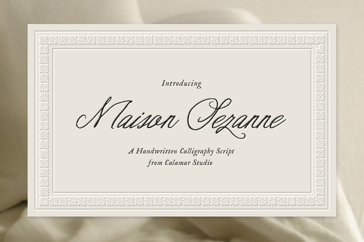 Maison Sezanne | Handwritten Font, a Script Font by Calamar Studio (Photo 1 of 15)