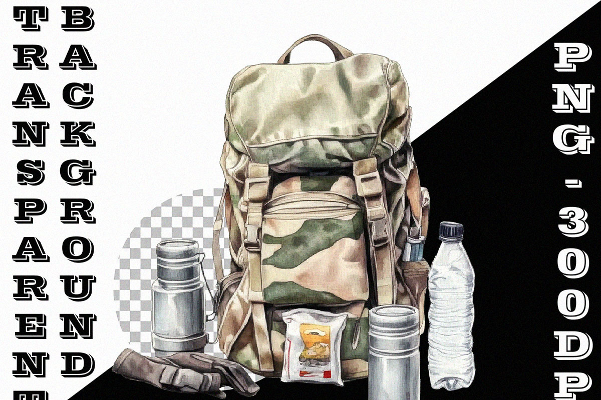 Watercolor Military Clipart (PNG), an Object Illustration by DesignBTF (Photo 6 of 6)