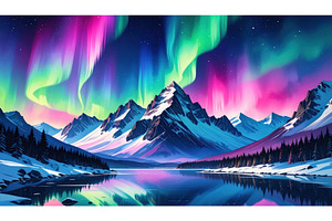 Northern lights dancing over snowy, a Nature Photo by Igor Tichonow