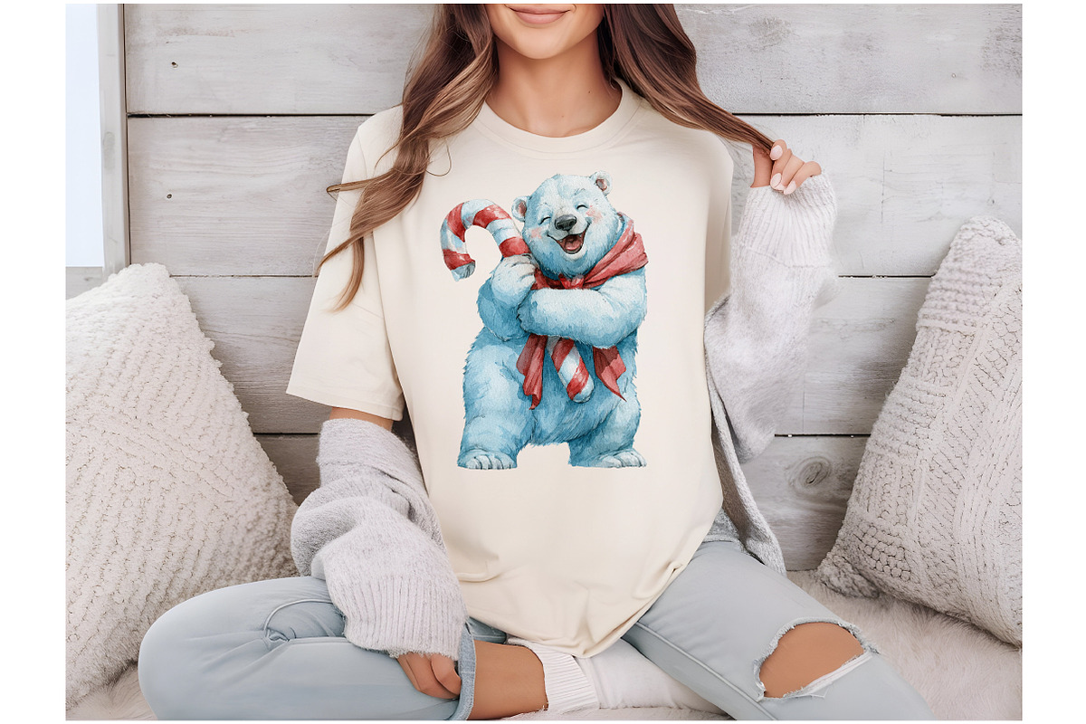 Watercolor Christmas Polar Bear, a Seasonal Illustration by Black Bird Studio (Photo 5 of 7)