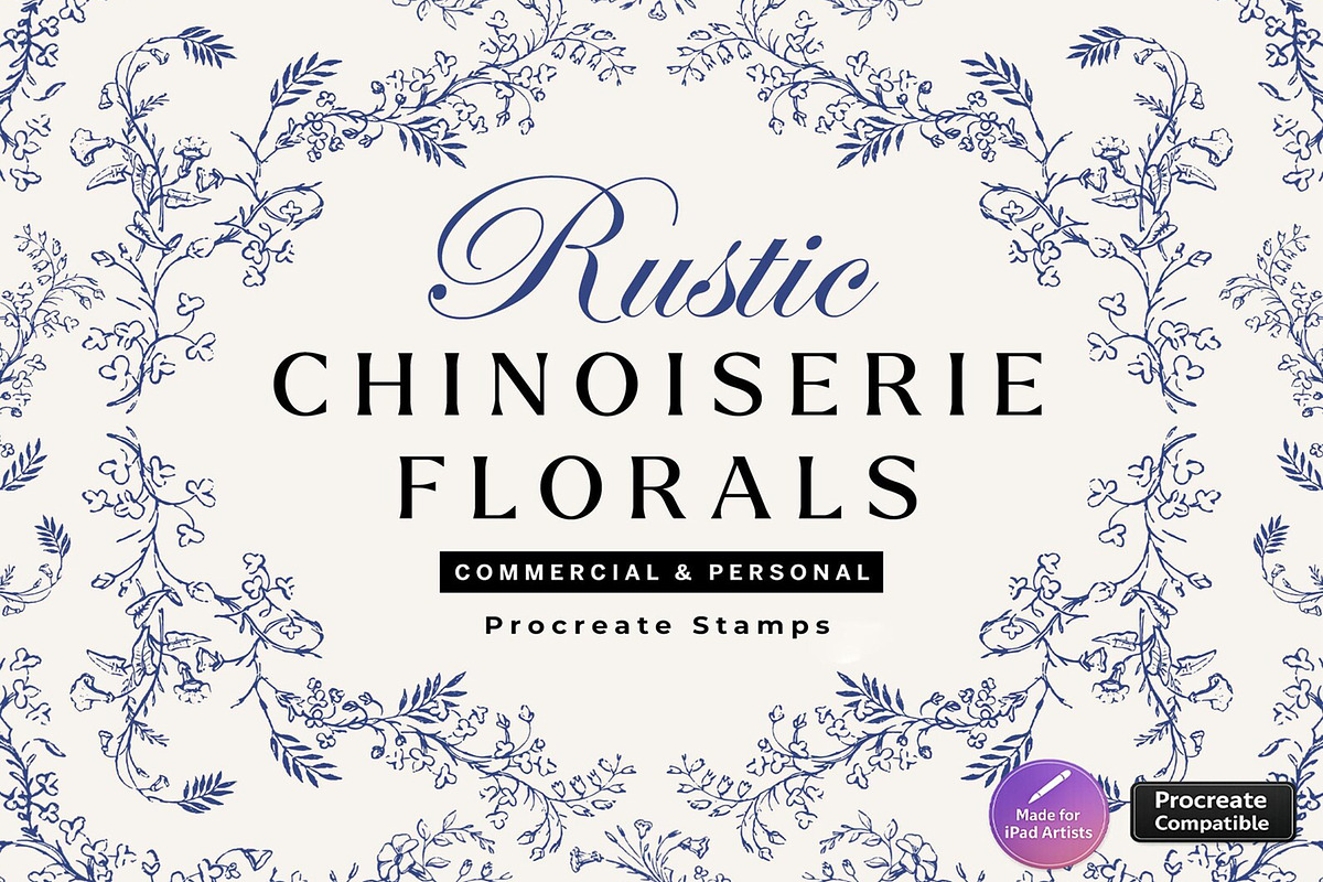 Procreate Chinoiserie Florals, a Brush Add-On by Century Library (Photo 1 of 8)