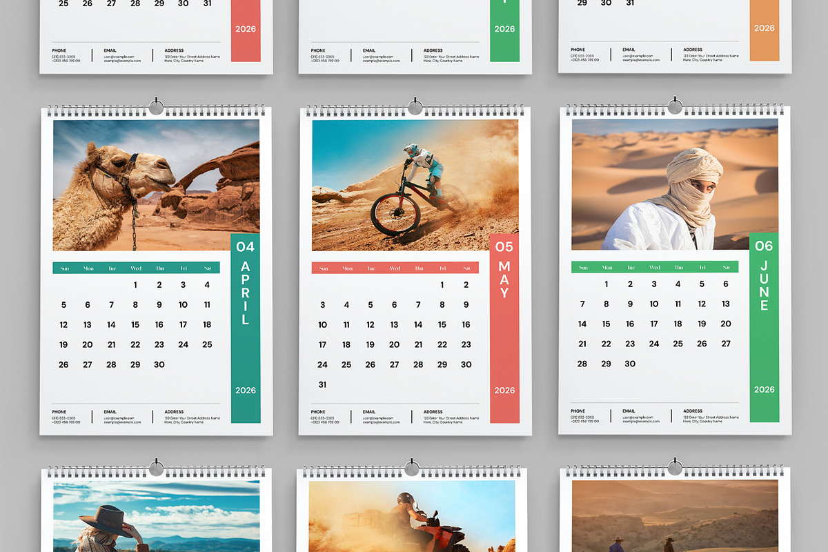 Modern 2026 Calendar Template, a Stationery Template by MightyDesign (Photo 3 of 8)