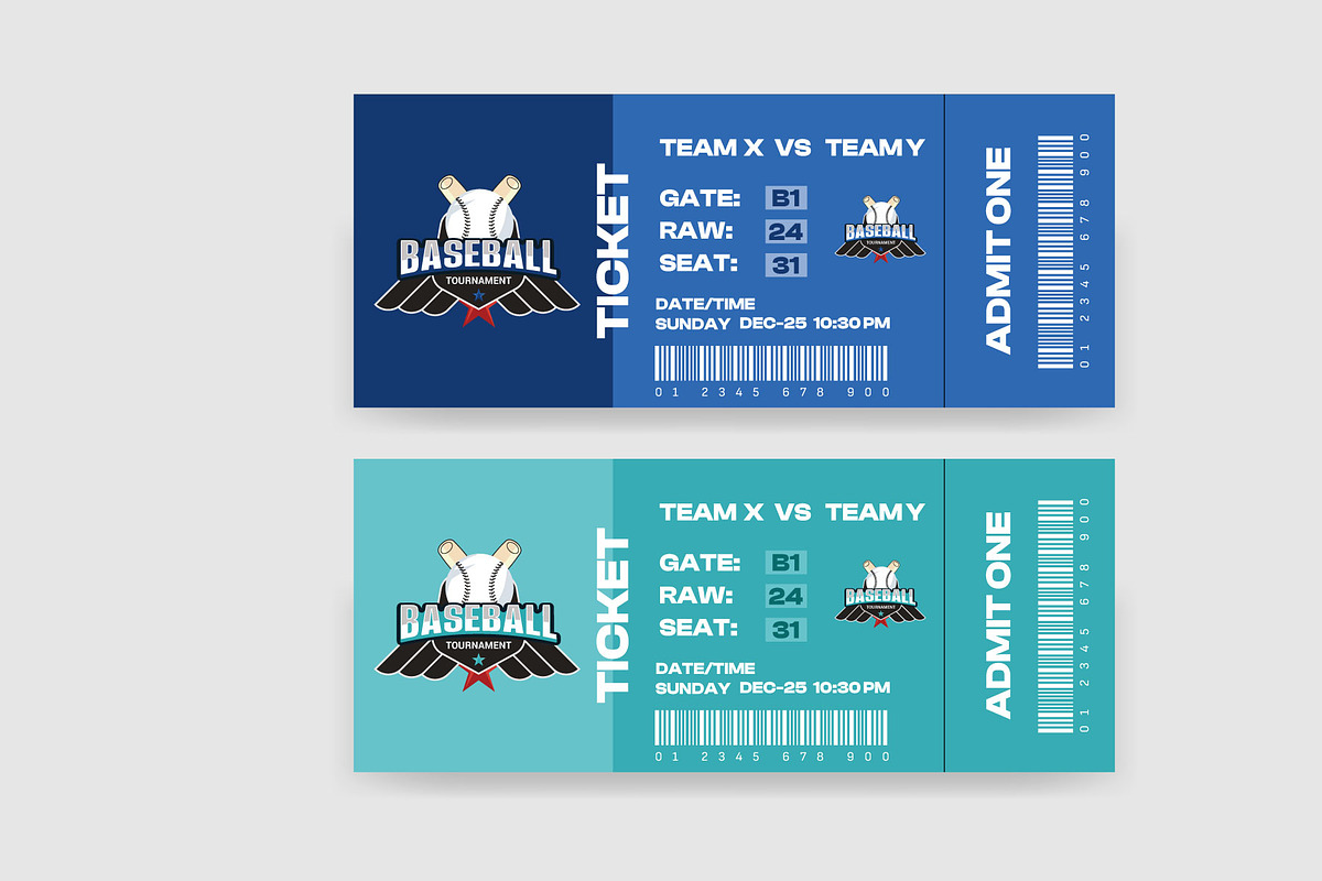 Sports Ticket Card. Baseball ticket, a Print Template by Kazi Hossain (Photo 2 of 4)