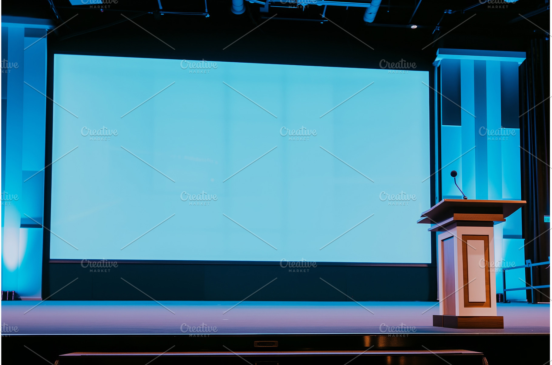 large screen behind an empty, a Background Photo by Sergey Kotenev