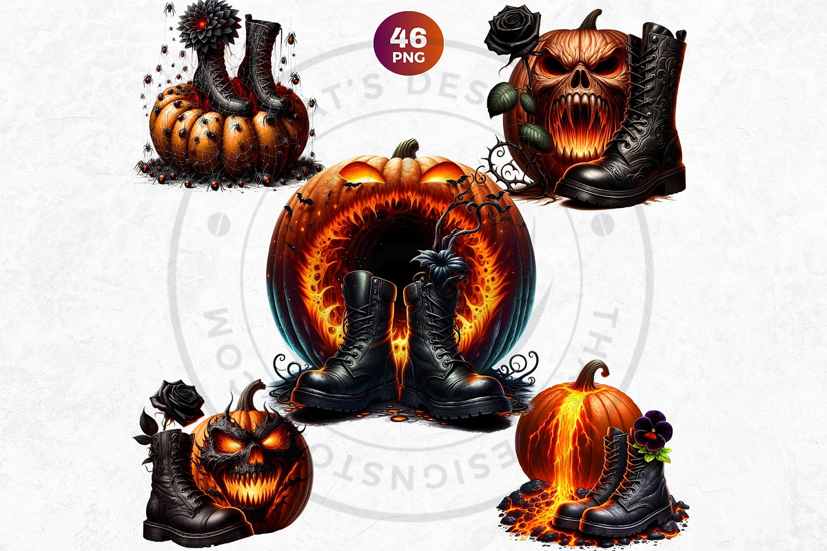 Halloween Character Boots Cliparts, a Seasonal Illustration by ThatsDesignArt (Photo 4 of 10)