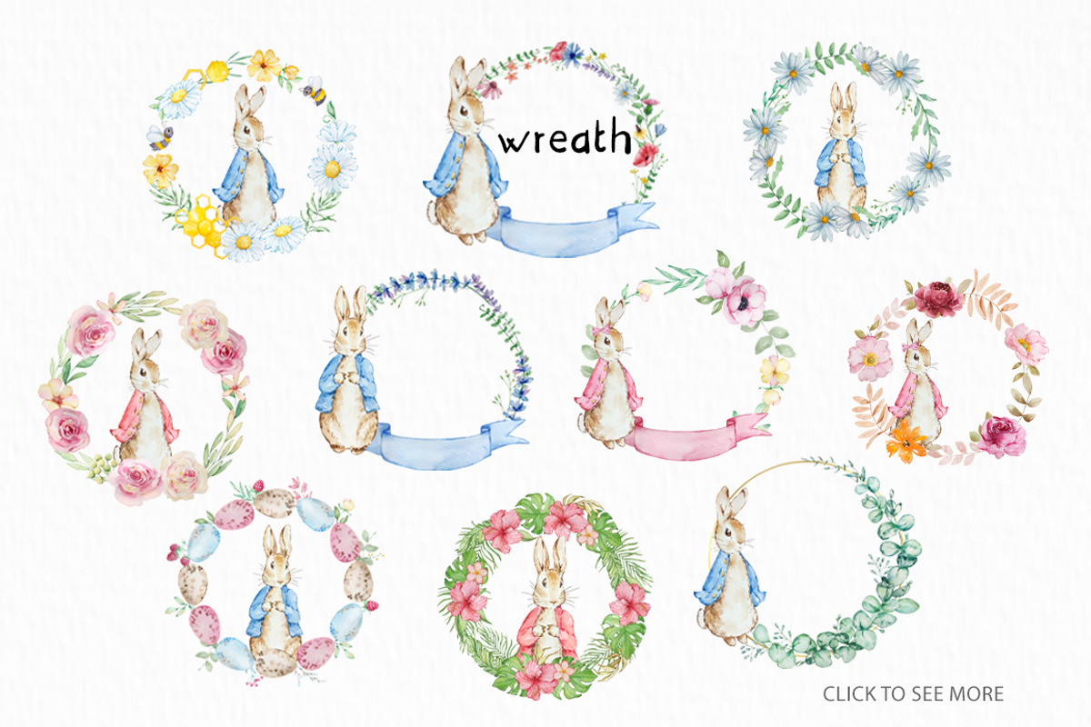 Watercolor Peter Rabbit Clipart, an Animal Illustration by SvetaArtStore (Photo 9 of 15)