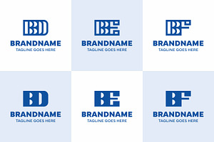 Letters BD BE BF Monogram Logo Set