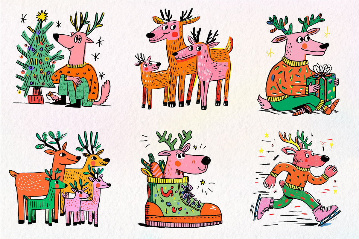 Christmas Reindeer Clipart Png, an Illustration by Dream Creation (Photo 4 of 7)