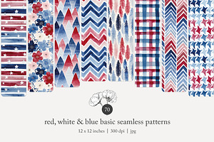 70 red white blue seamless pattern, a Pattern Graphic by Poppy Lane Studio