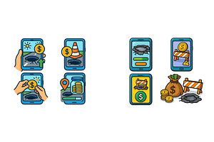 Mobile app showcases pothole, an Illustration by ZinetroN