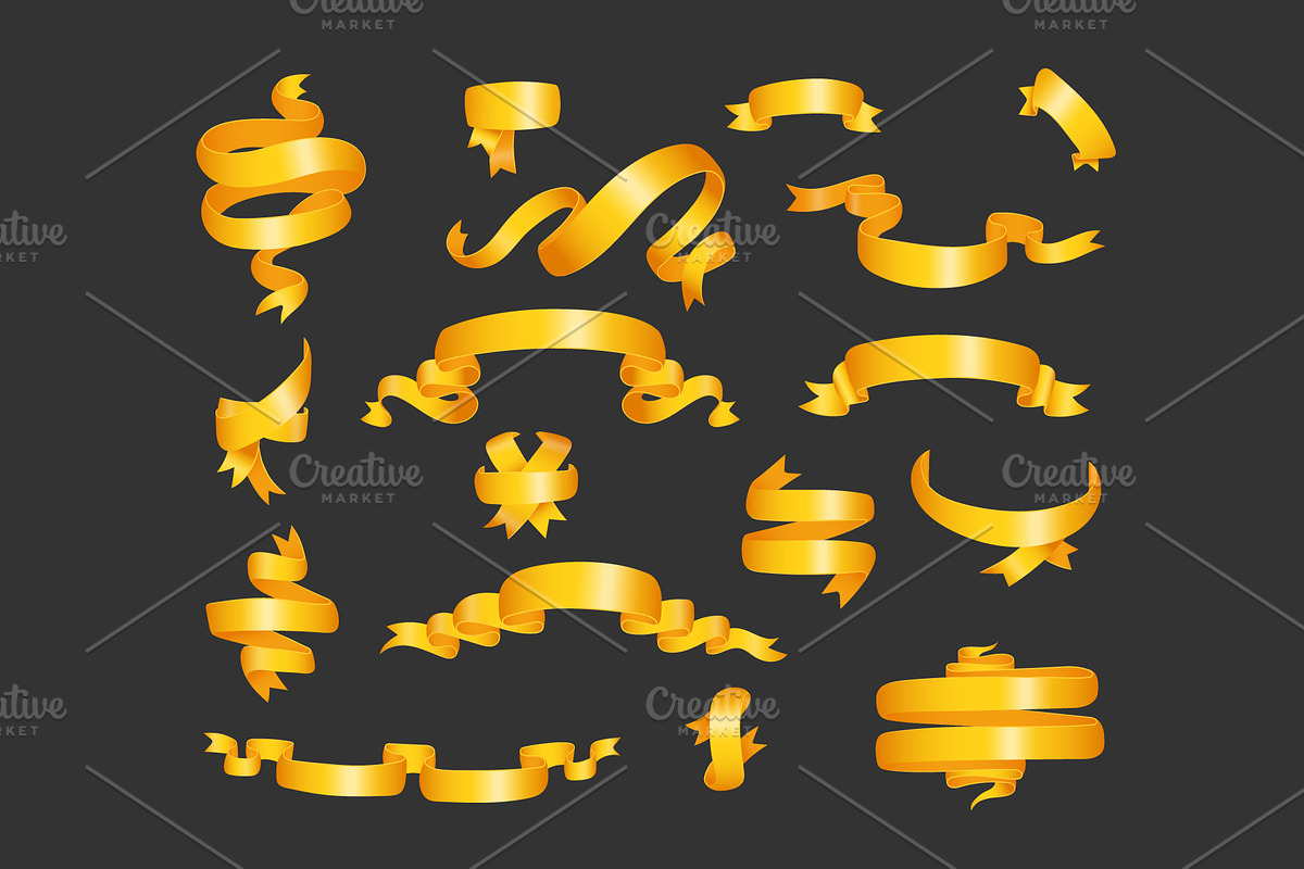 Ribbons Golden, Red, White Colors, an Object Graphic by Plaid4You (Photo 6 of 6)
