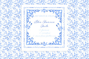 Blue Faience Toile Vintage DIY