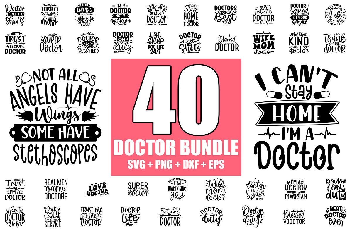 Doctor SVG bundle 40 Designs, an Illustration by ZoomkSVG (Photo 1 of 7)