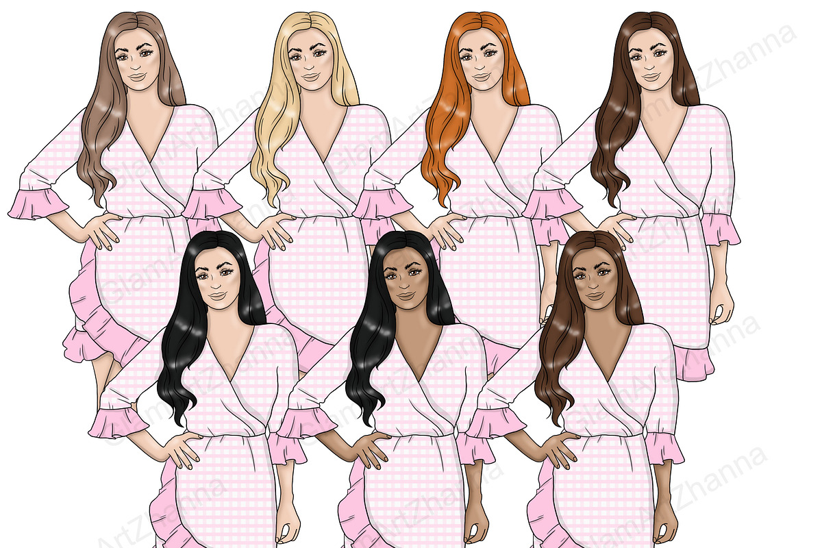 Easter Girls Clipart, a Person Illustration by GlamArtZhanna (Photo 4 of 4)