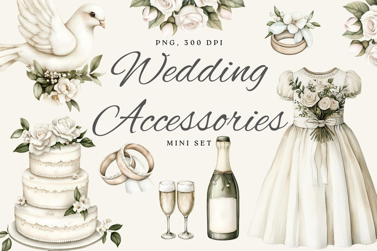Wedding Accessories Clipart, an Illustration by The Best Digital Plaza (Photo 1 of 5)