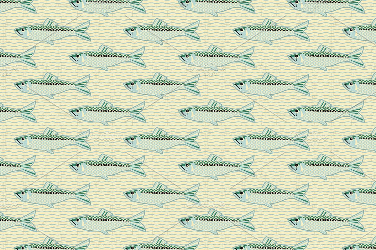 Fish Seamless Pattern Hearing paper, an Illustration by TanchaArt (Photo 3 of 3)
