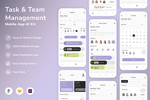 Task & Team Management App UI Kit