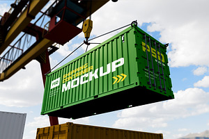 Shipping Container Mockup, a Cups & Container Mockup by Artlogs x Modaldesain