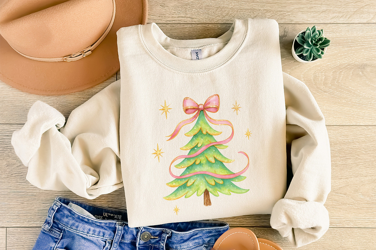 Watercolor Christmas Tree With Pink, an Illustration by SharpMarketplace (Photo 8 of 9)