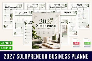 2027 Solopreneur Business Planner, a Stationery Template by Designmela01