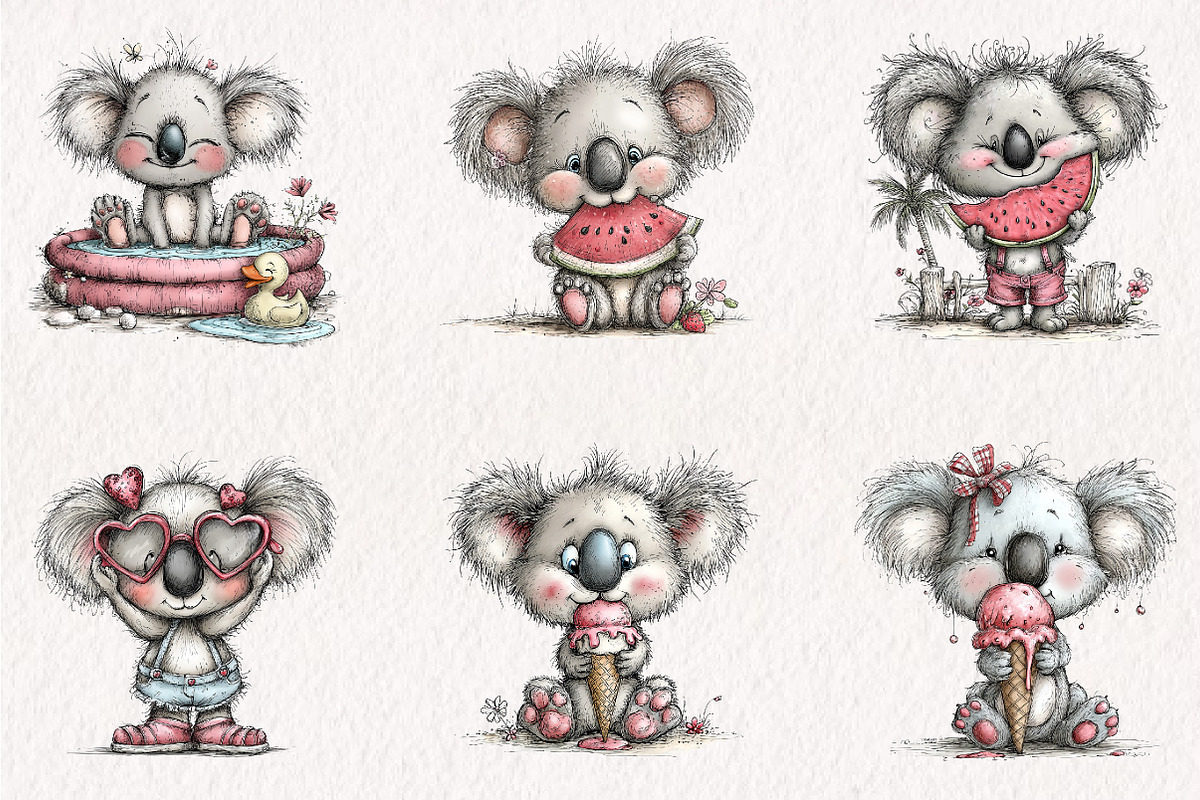 Summer Beach Koala PNG Clipart, an Animal Illustration by CreationArt (Photo 4 of 7)
