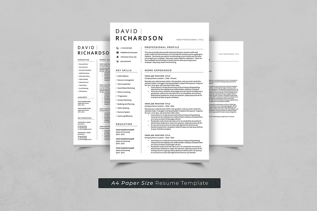 Canva Minimal Resume Template, a Resume Template by DesignDevisers (Photo 5 of 10)
