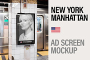 Screen Mockup in New York Subway, an Advertising Mockup by Brandacle Mockups (Thumbnail 1 of 8)