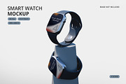 Smart Watch Mockup, a Wearable Device Mockup by Mockupnine (Thumbnail 1 of 5)