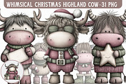 Whimsical Christmas Highland Cow Cli, an Illustration by Libby Wishes (Thumbnail 1 of 7)
