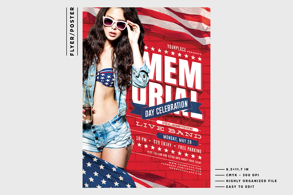 Memorial Day Flyer / Poster, a Flyer Template by Mariux (Photo 2 of 3)