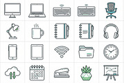 Modern Workspace Outline Icon Set, an Outline Icon by adenpinkstore (Thumbnail 1 of 17)