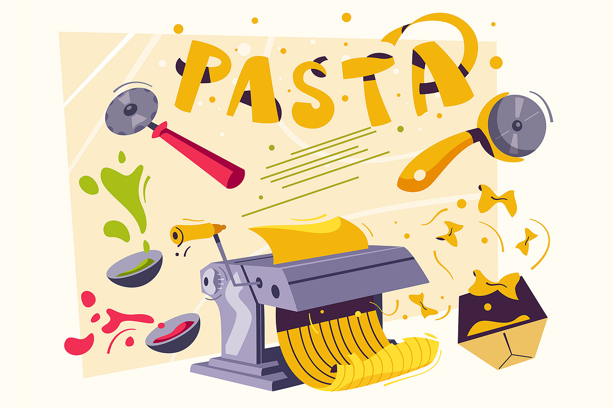 Cooking pasta, a Food Illustration by Dmitry Moiseenko (Photo 1 of 2)